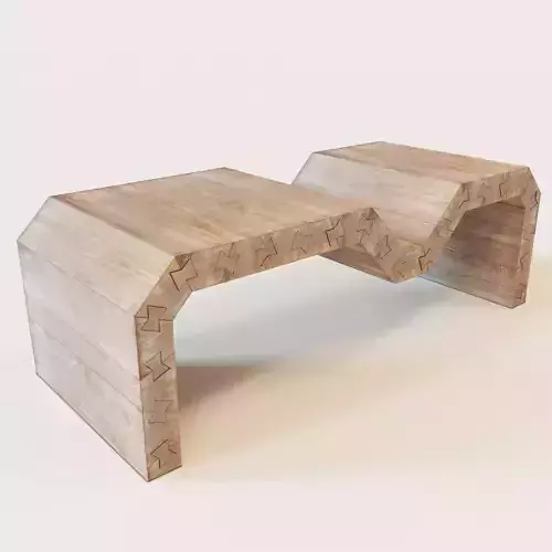 Swallow coffee table made out of wood Low-poly 3D model
