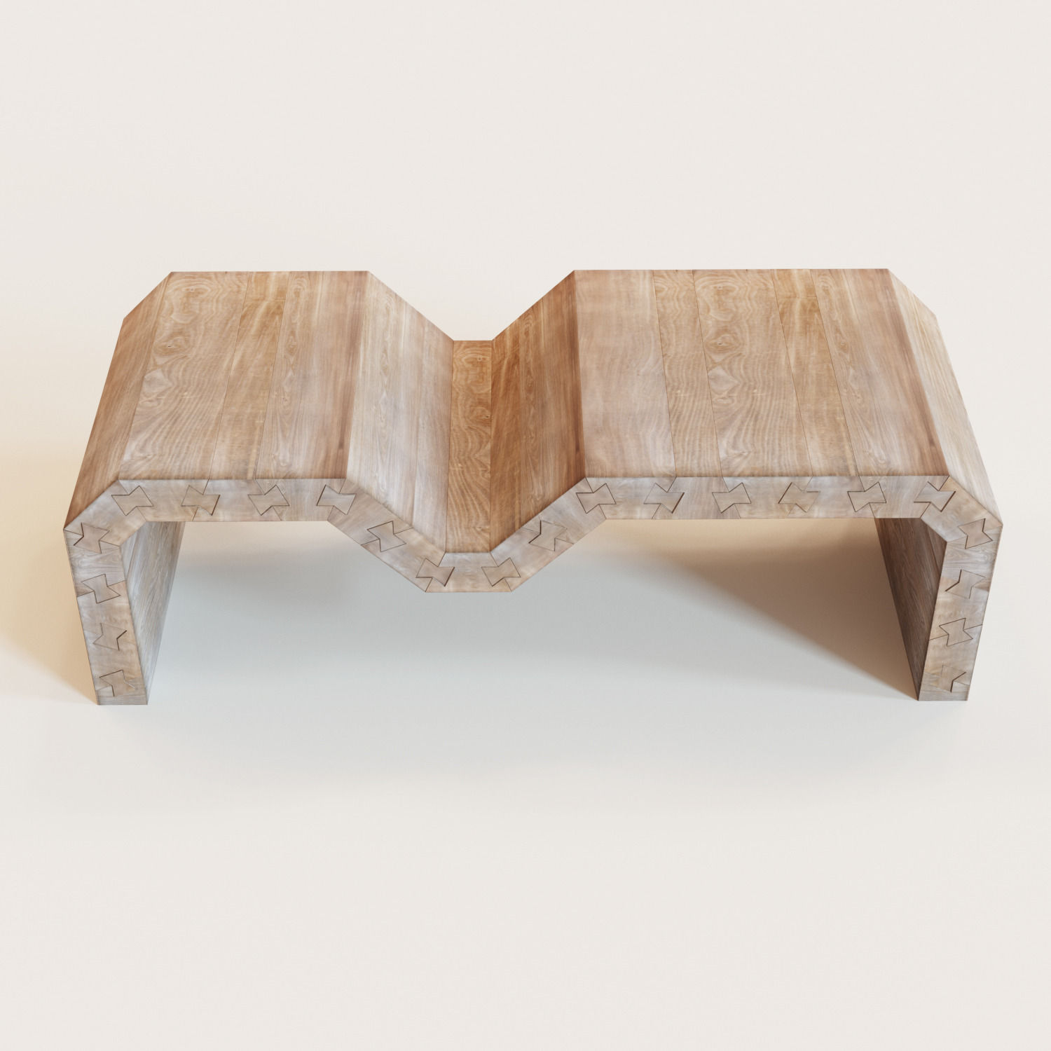 Swallow coffee table made out of wood Low-poly 3D model_5