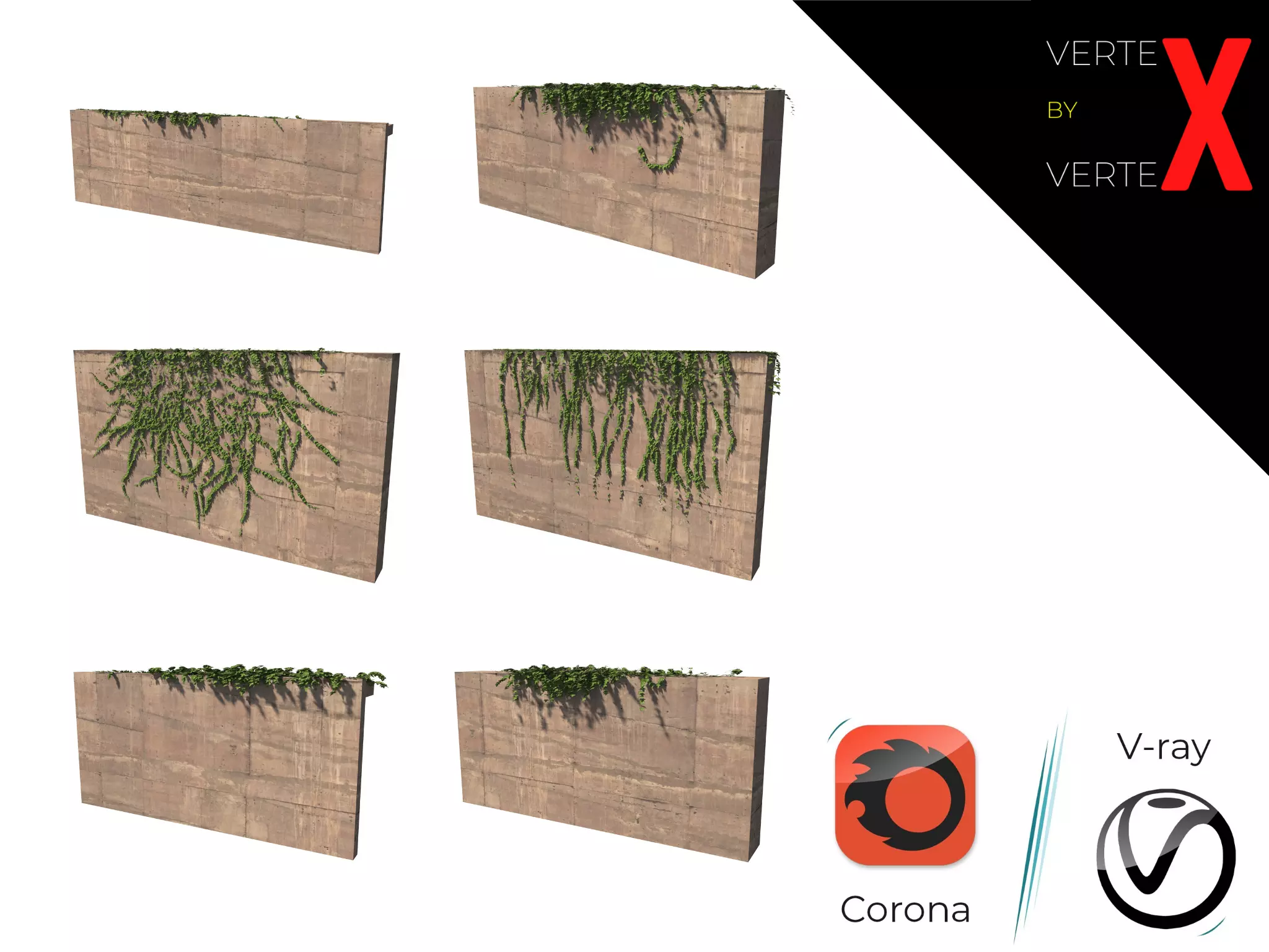 Hanging Ivy Wall Mini Bundle vol 02 3D model_0