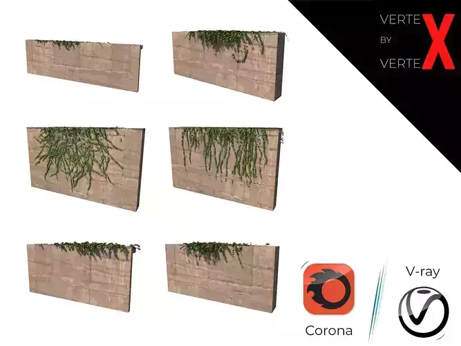 Hanging Ivy Wall Mini Bundle vol 02 3D model