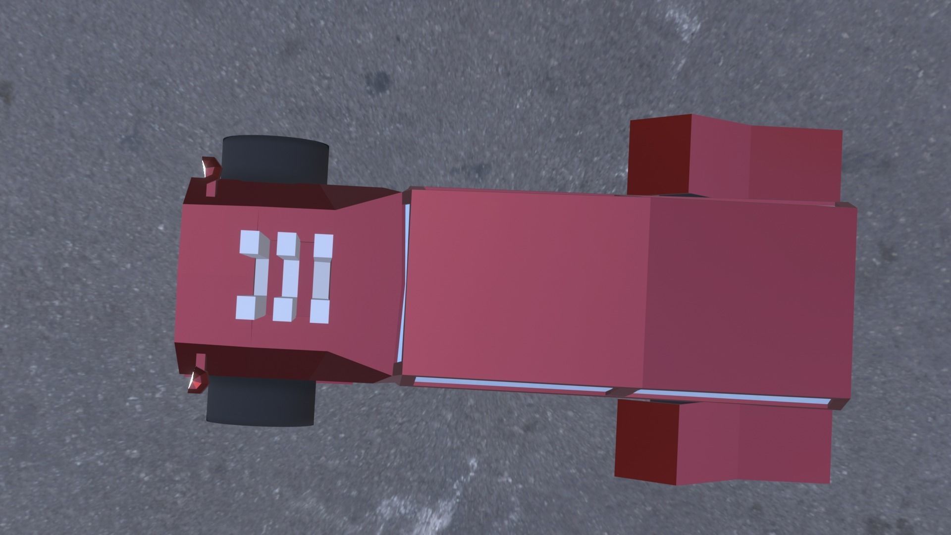 Hot Rod  Low-poly 3D model_3