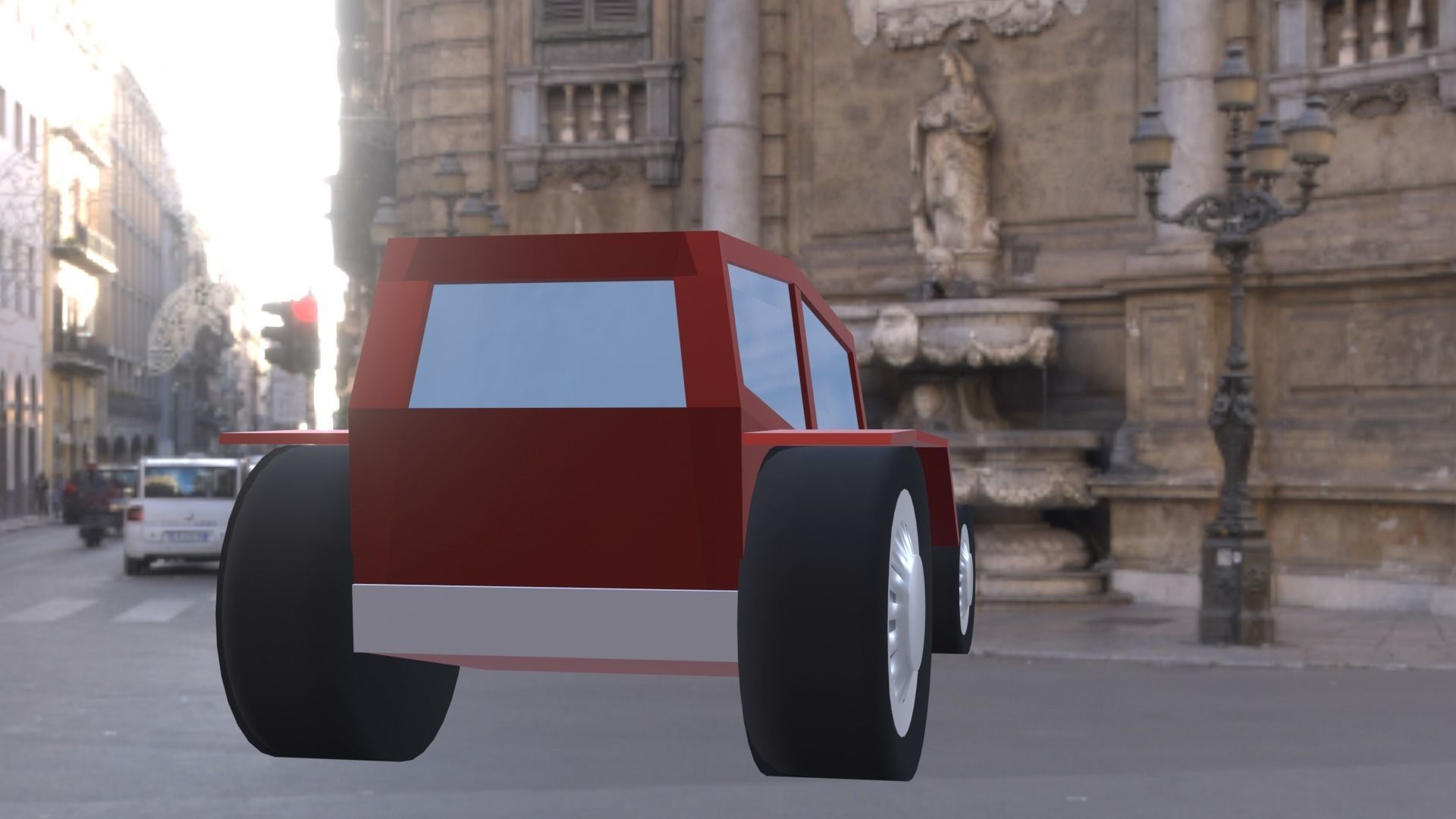 Hot Rod  Low-poly 3D model_1