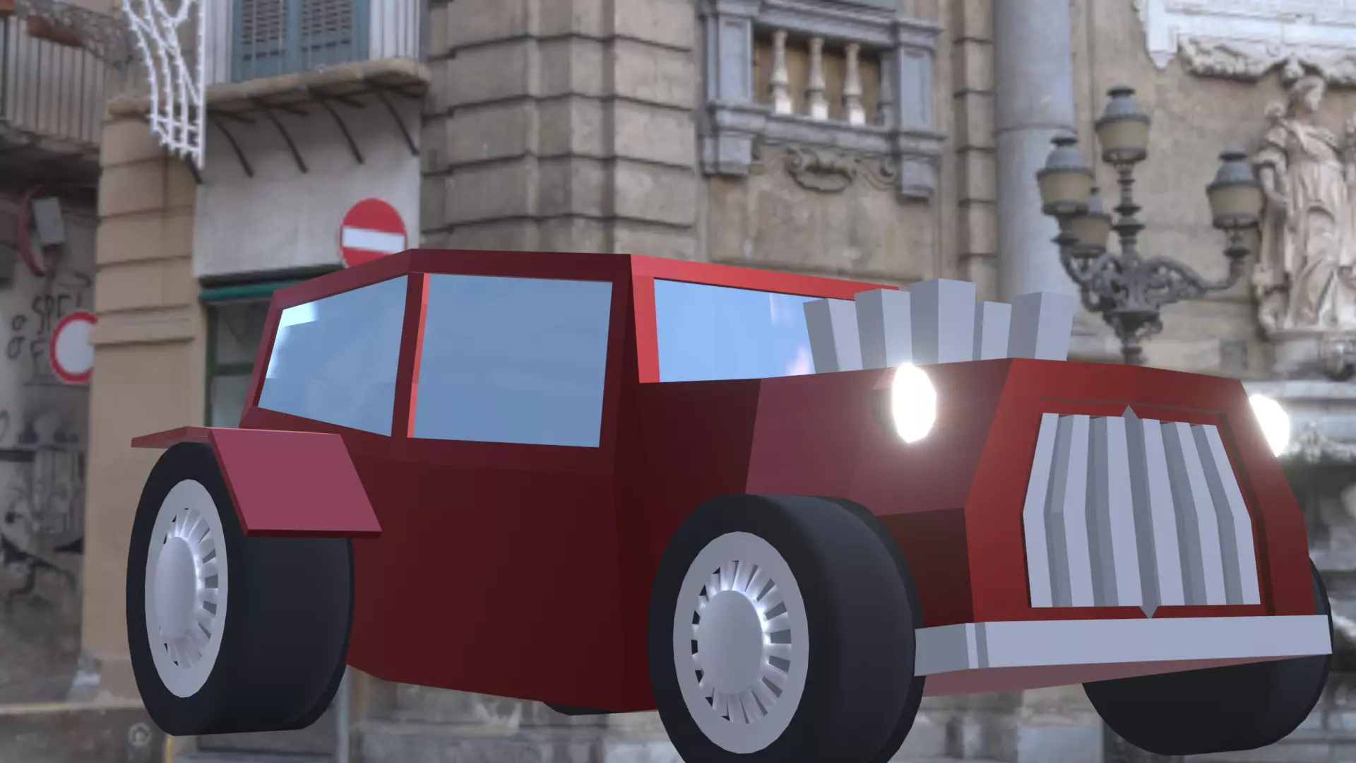 Hot Rod  Low-poly 3D model_0