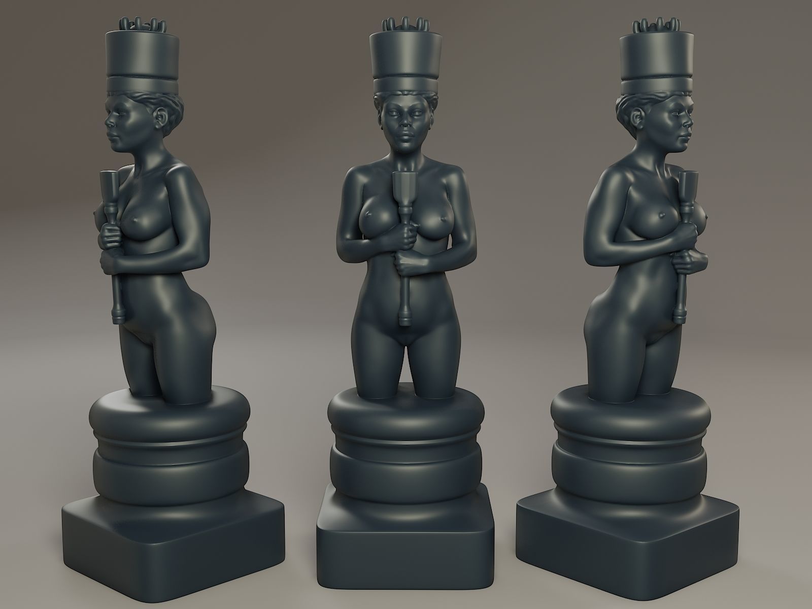 Beautiful Chess Female 3D print model_12
