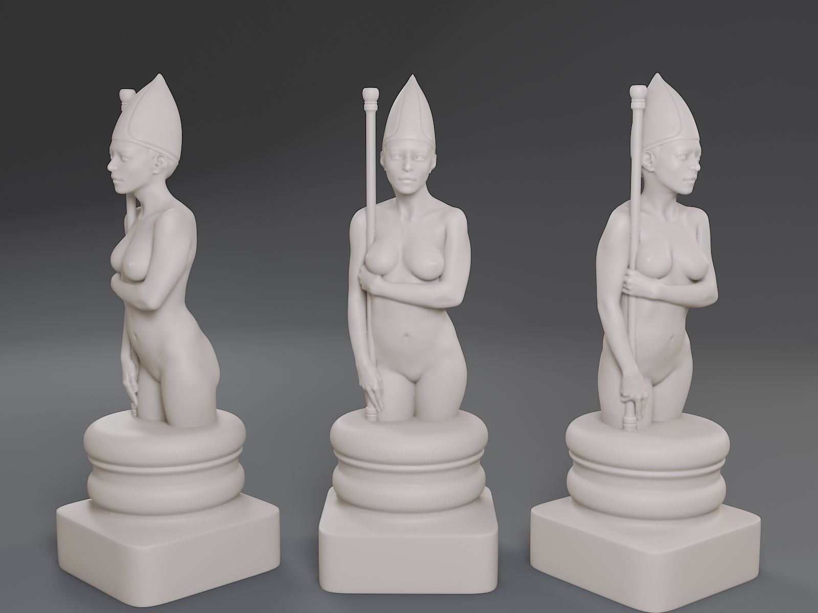 Beautiful Chess Female 3D print model_22