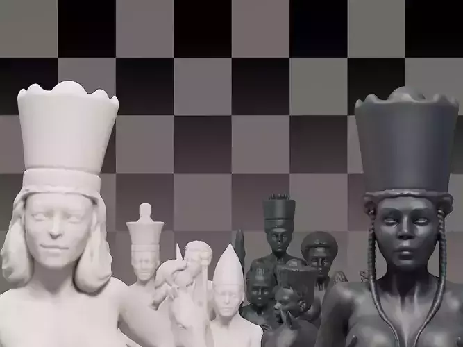 Beautiful Chess Female 3D print model