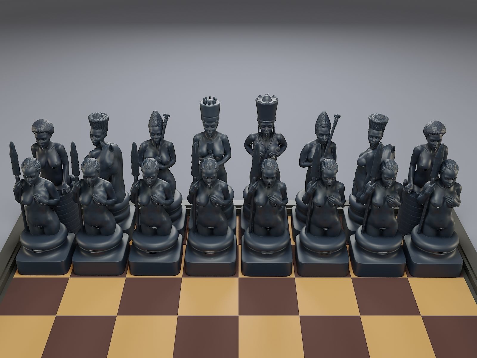 Beautiful Chess Female 3D print model_7