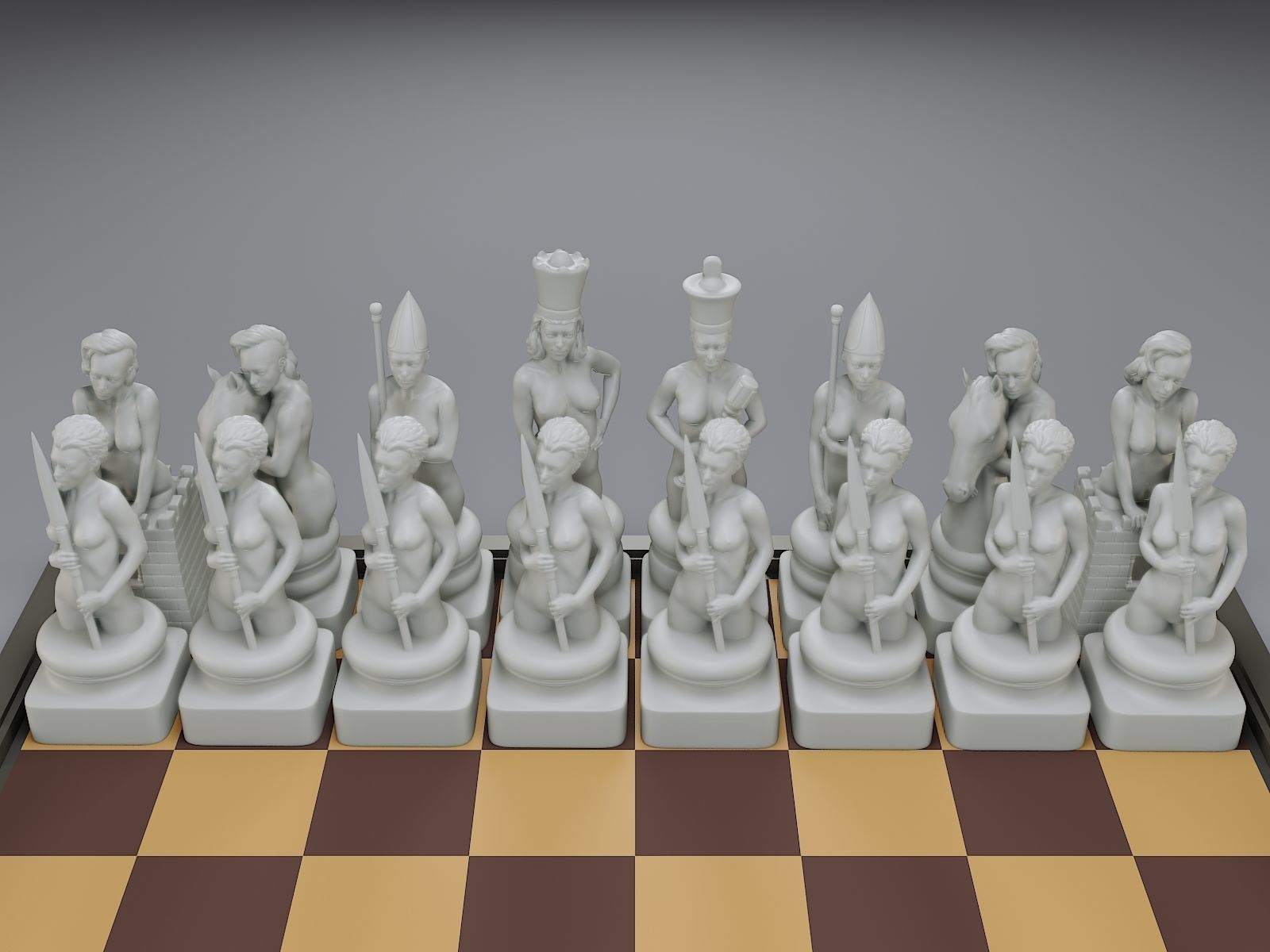 Beautiful Chess Female 3D print model_6