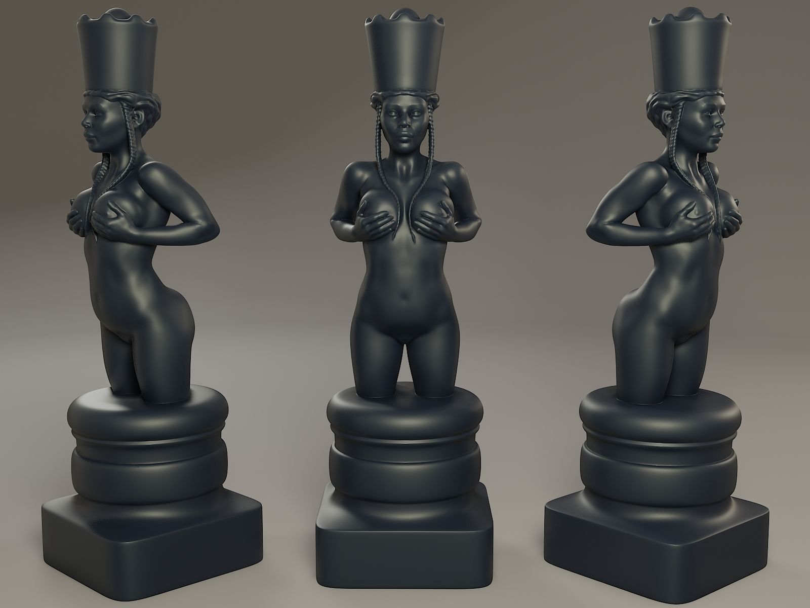 Beautiful Chess Female 3D print model_18