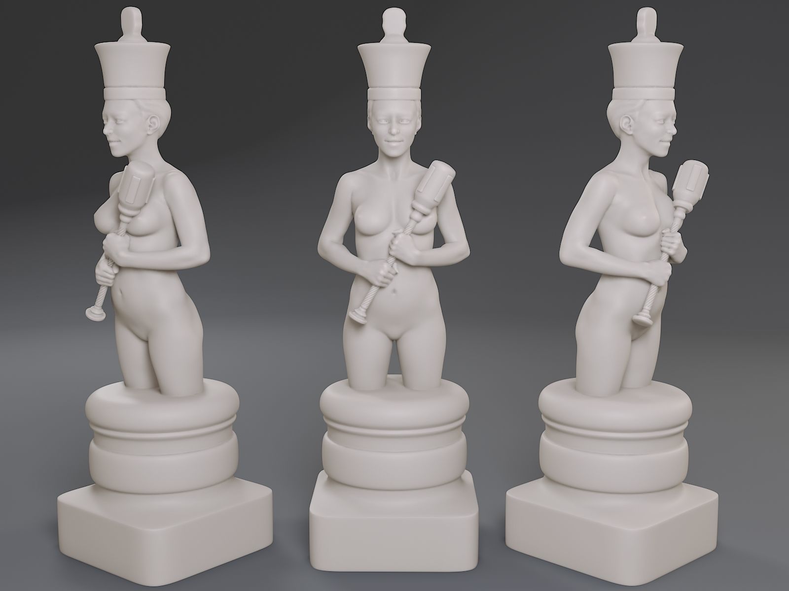Beautiful Chess Female 3D print model_24