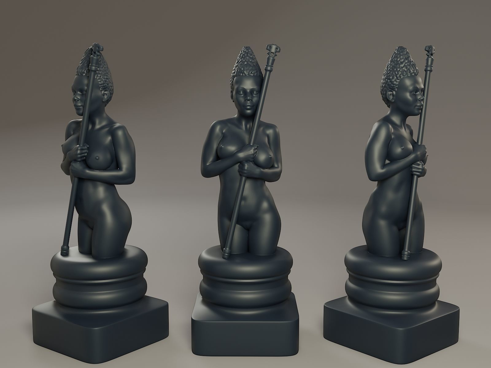Beautiful Chess Female 3D print model_10