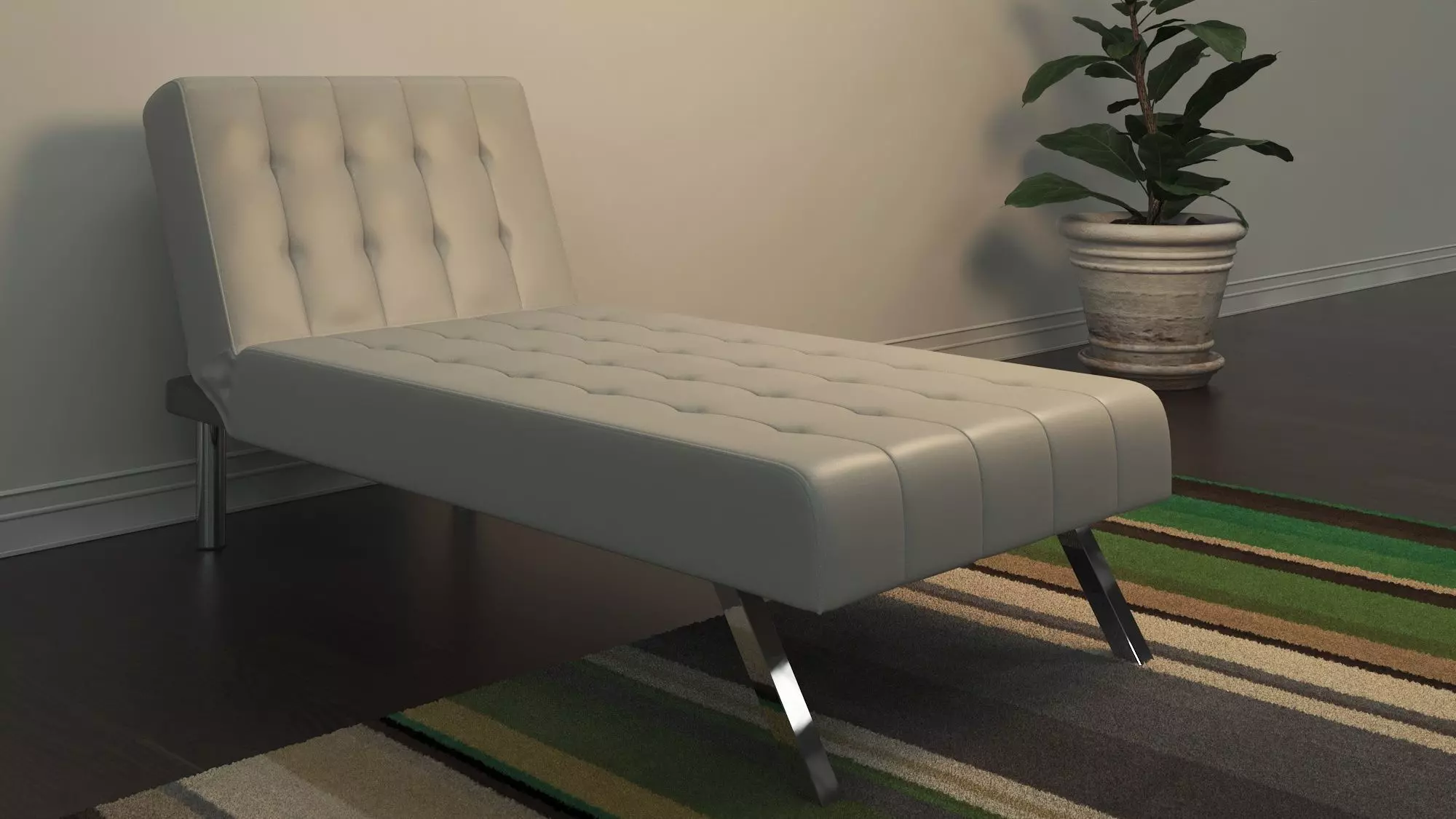 Chaise Lounger Low-poly 3D model_0