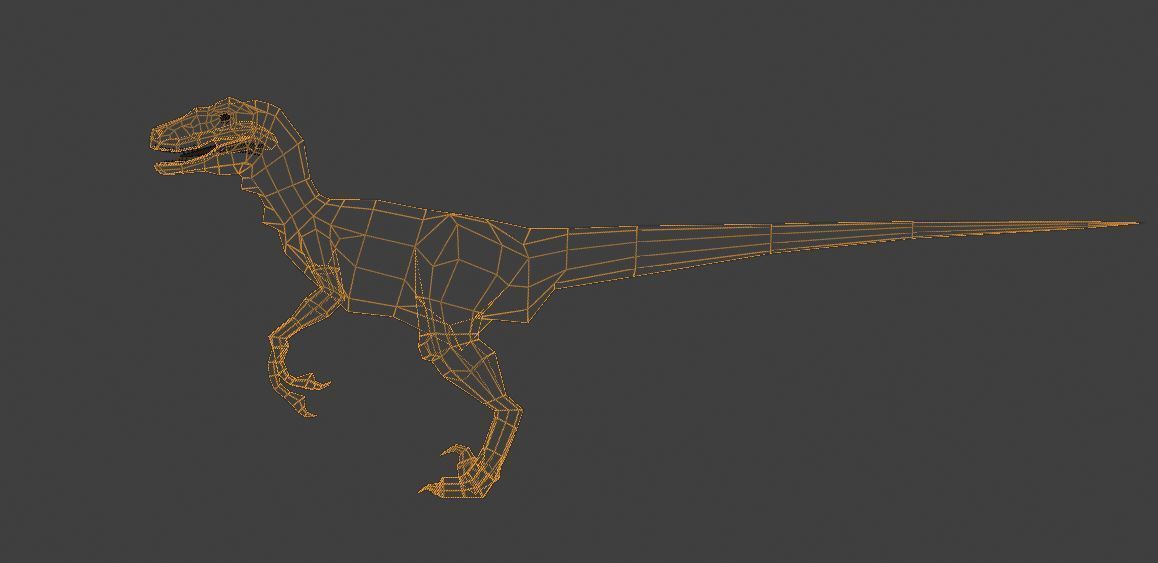 Velociraptor dinosaur Low-poly 3D model_8