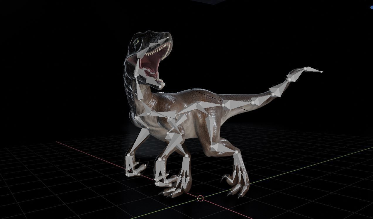 Velociraptor dinosaur Low-poly 3D model_7