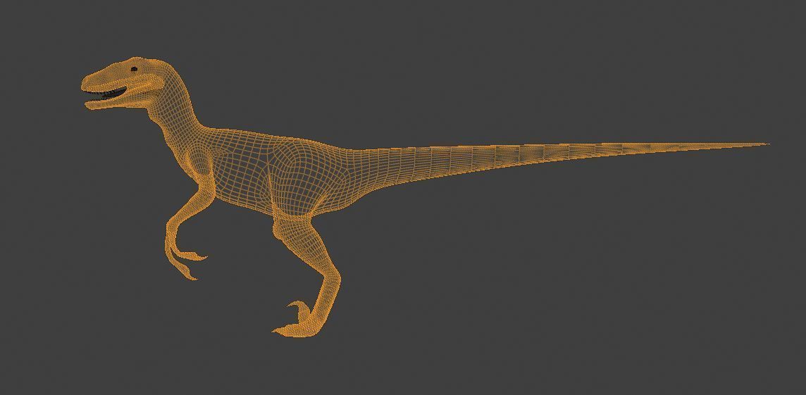 Velociraptor dinosaur Low-poly 3D model_10
