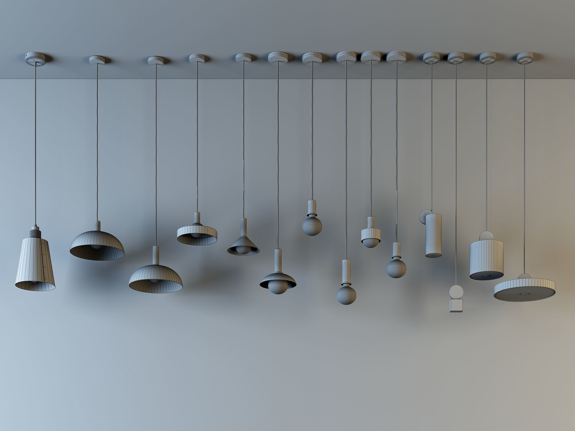 lamp Vertical chandeliers 3D model_1