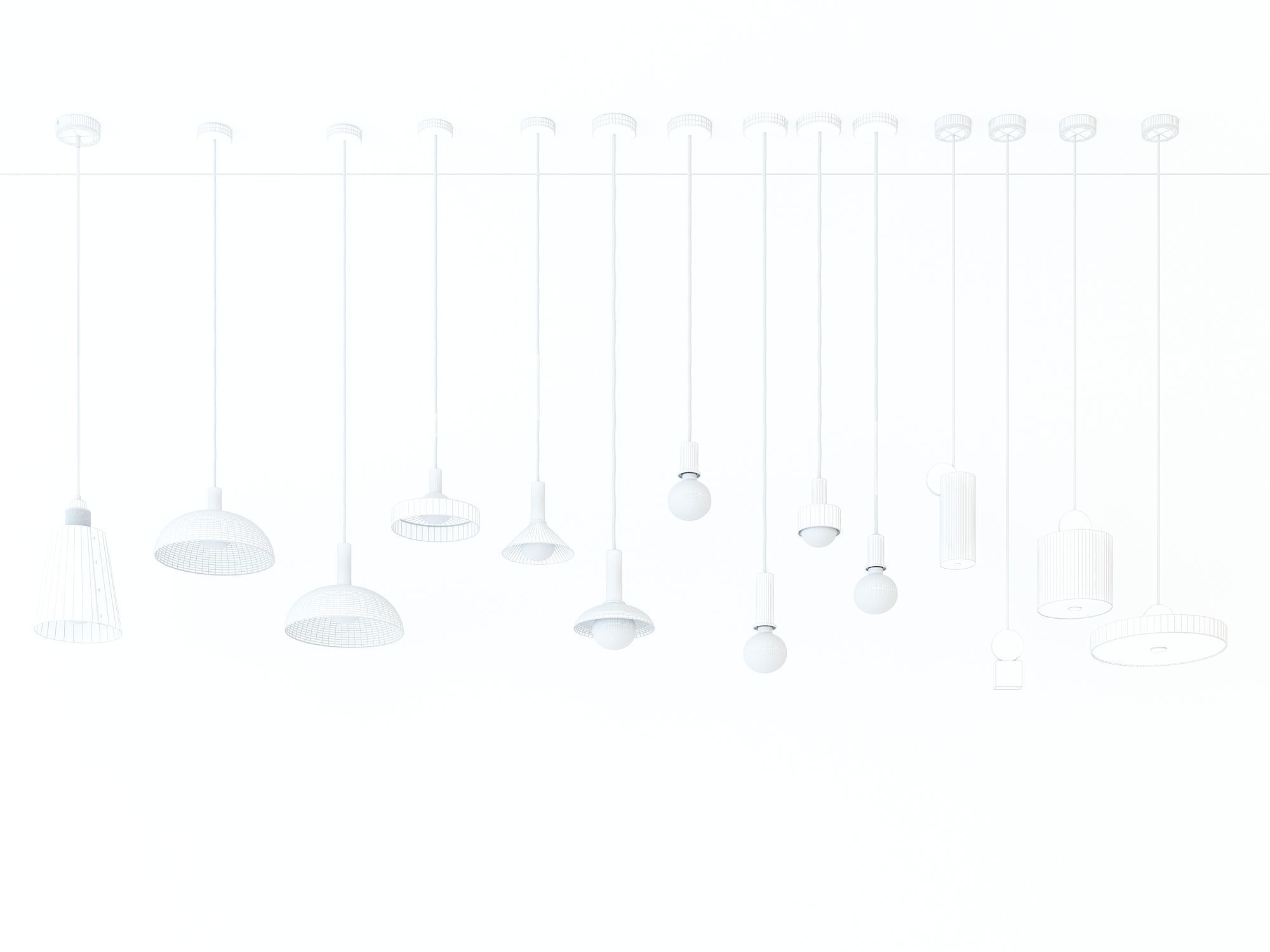 lamp Vertical chandeliers 3D model_2