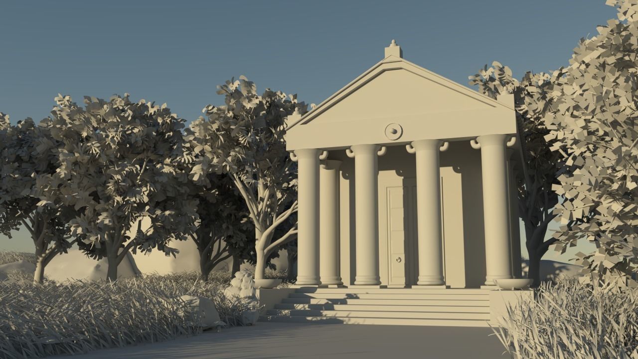 Free Roman temple  Free low-poly 3D model_1