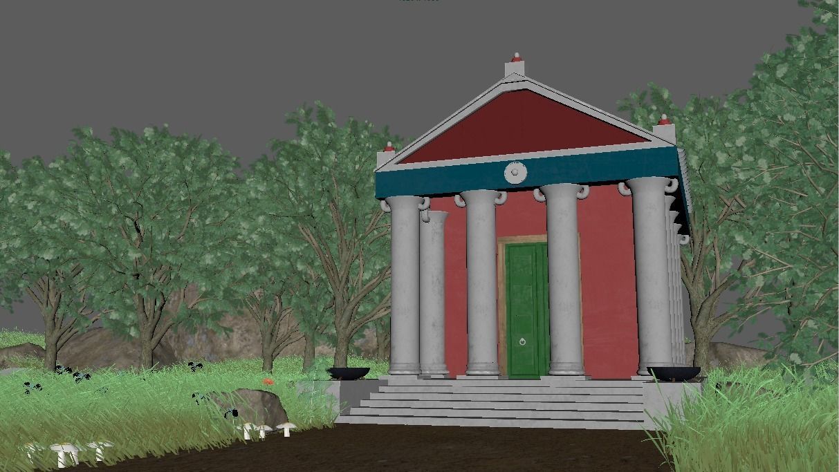 Free Roman temple  Free low-poly 3D model_3