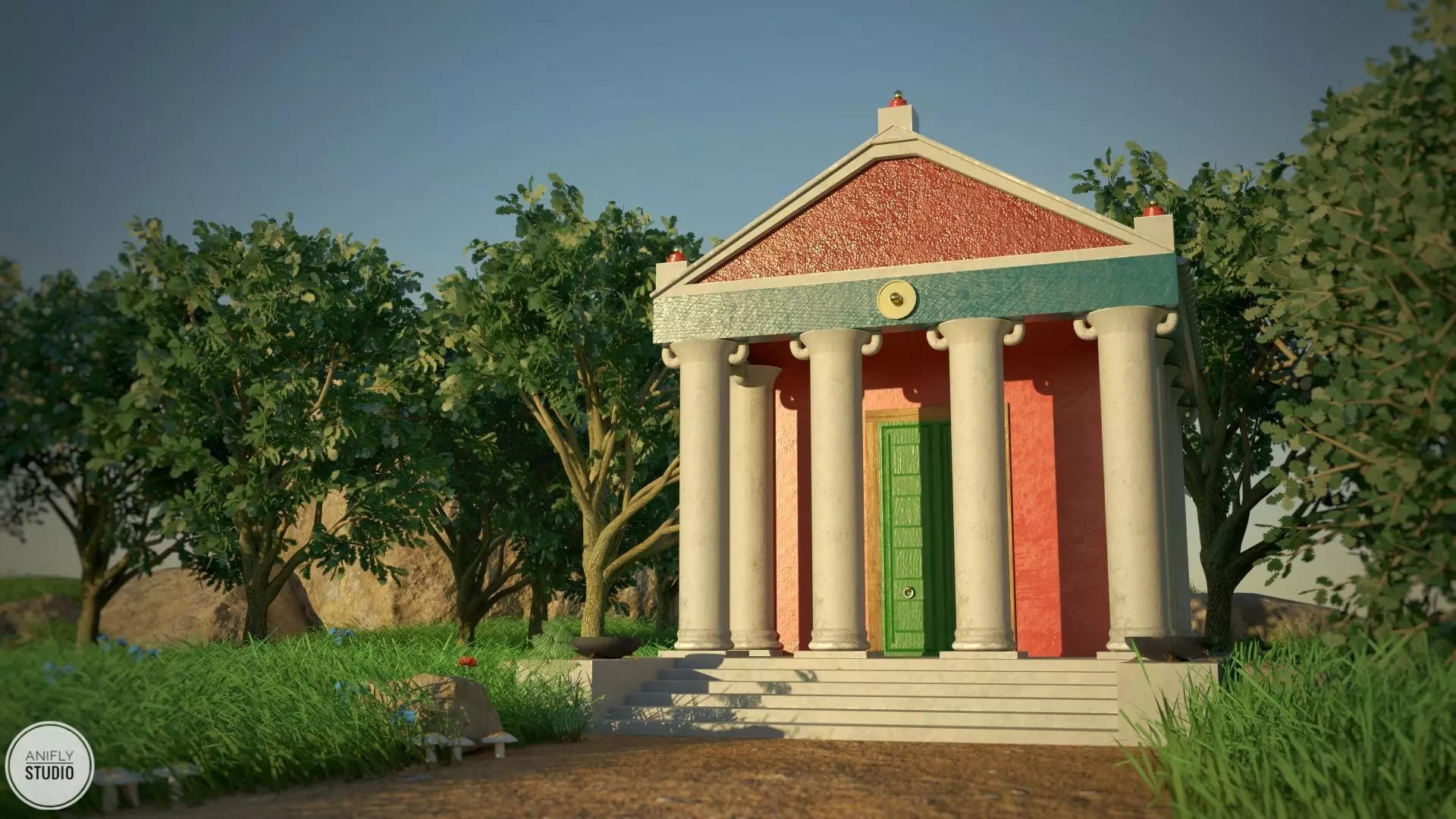 Free Roman temple  Free low-poly 3D model_0
