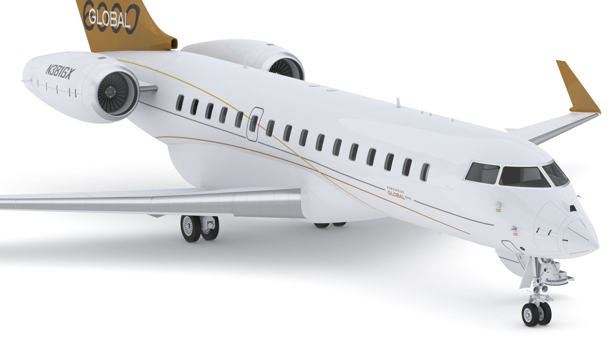 Bombardier Global 6000 3D model_4