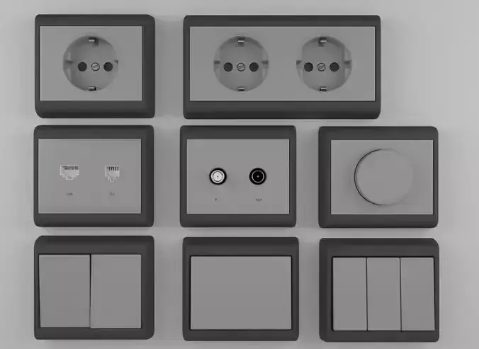 European Power Outtages And Switches 3D model