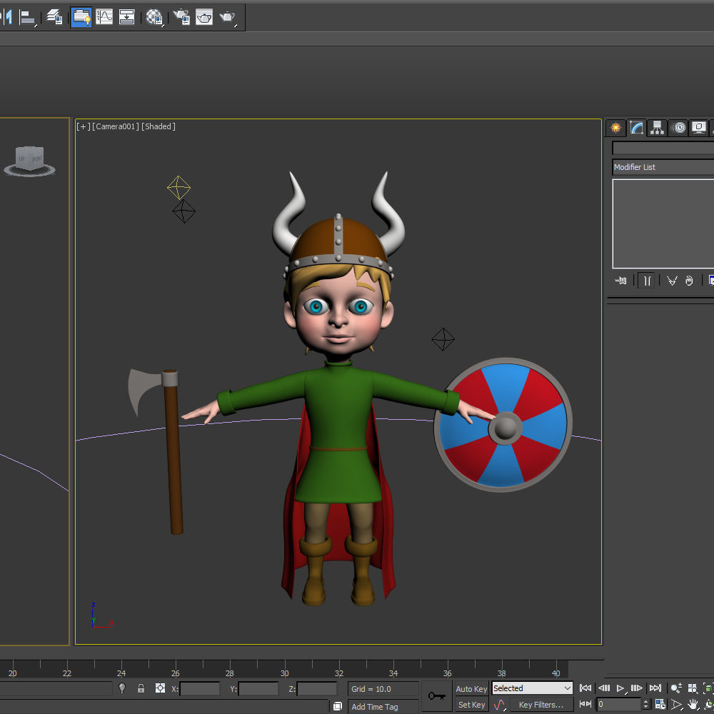 Viking Boy Cartoon 3D model_15