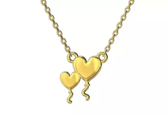 Heart balloons necklace