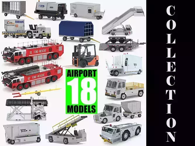 Airport 18 Models Collection 3D model Airport 18 Models Collection 3D model