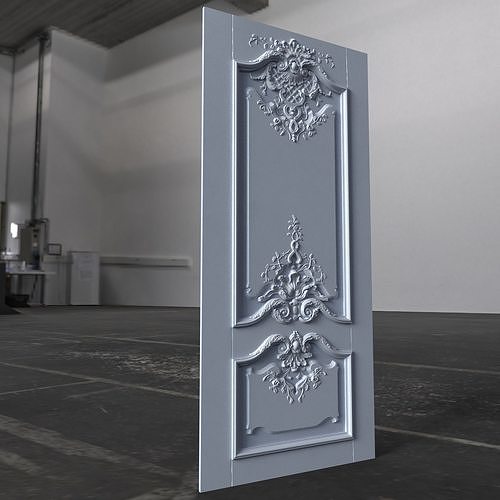 Doors decorated with carvings 3D print model