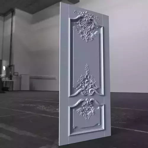 Doors decorated with carvings