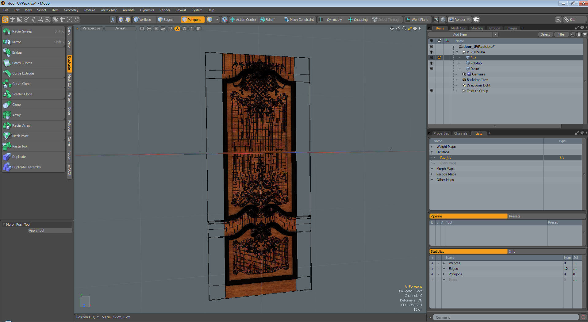 Doors decorated with carvings 3D print model_4