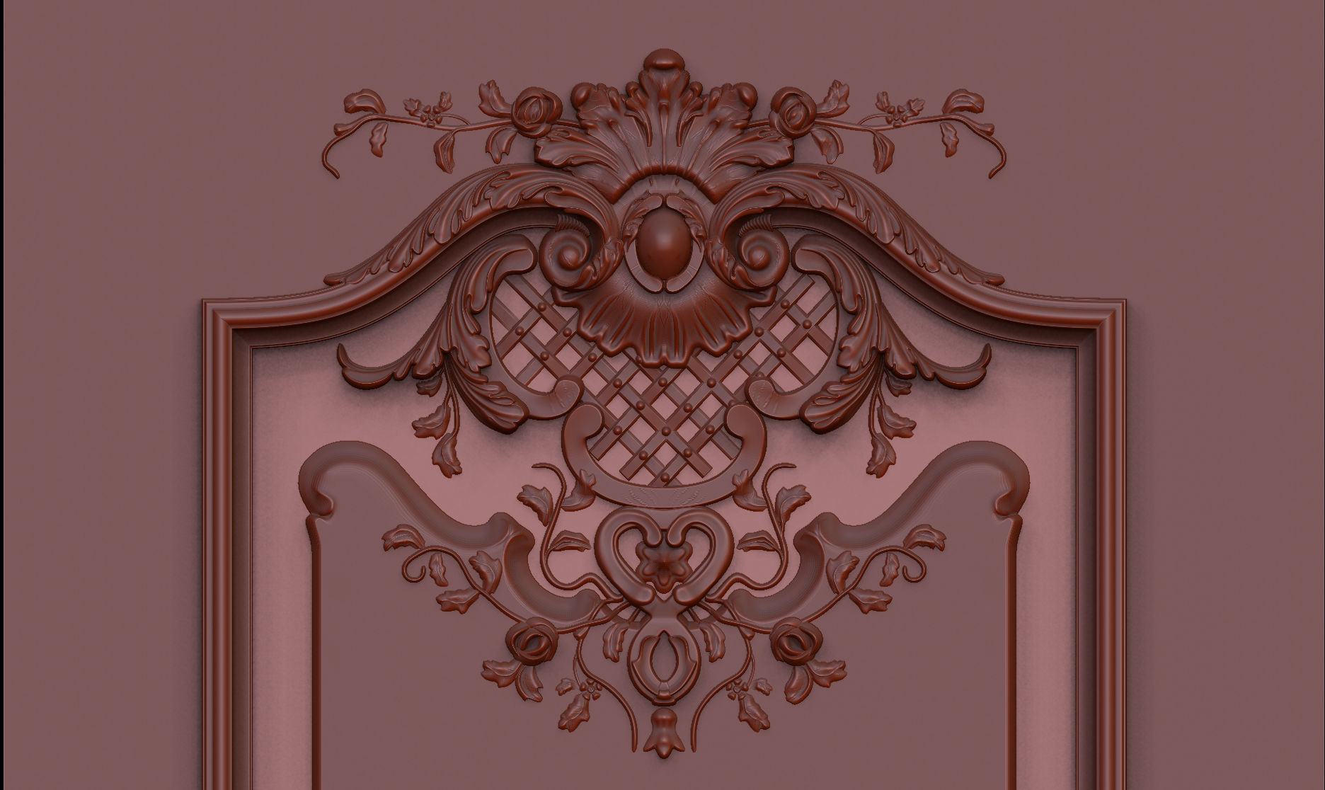 Doors decorated with carvings 3D print model_7