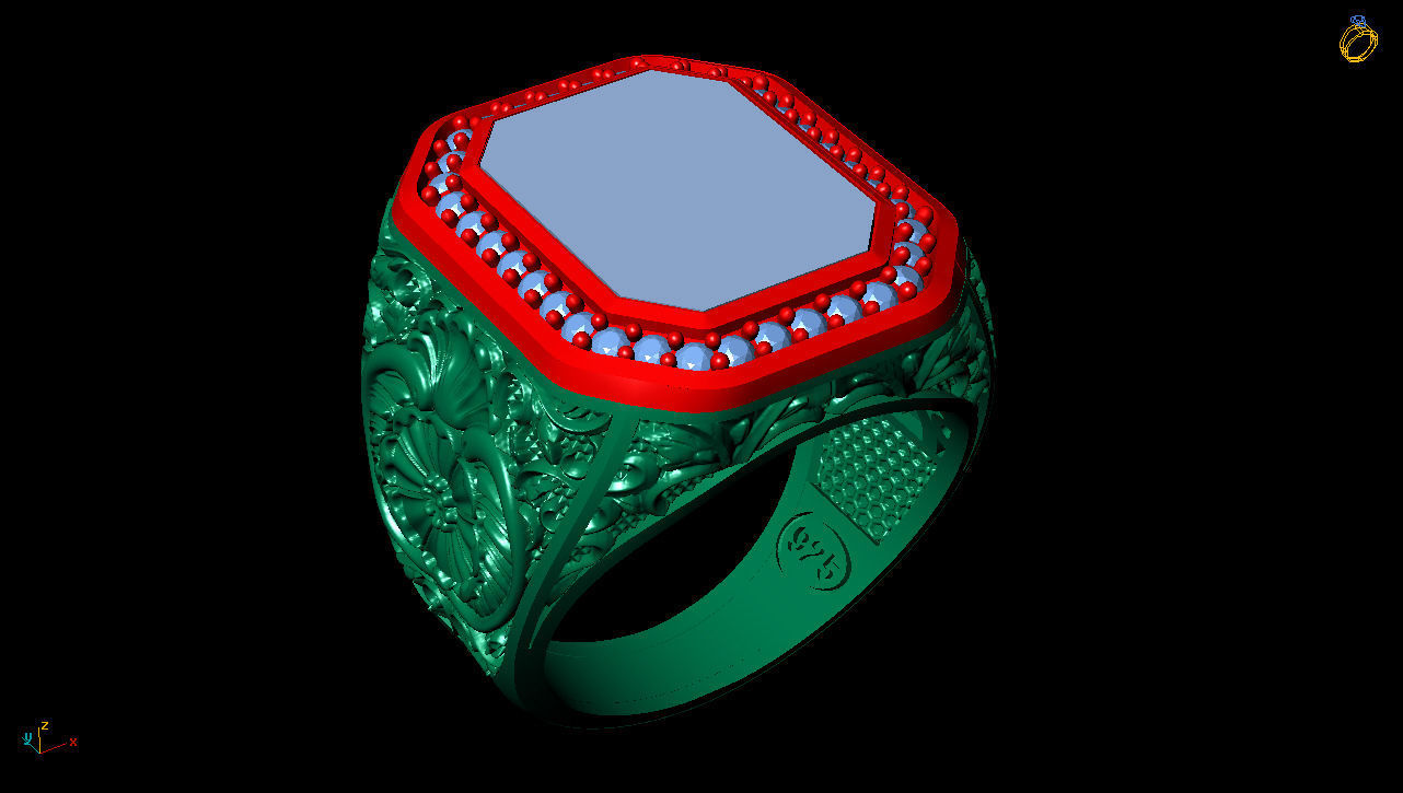 Men ring  3D print model_3