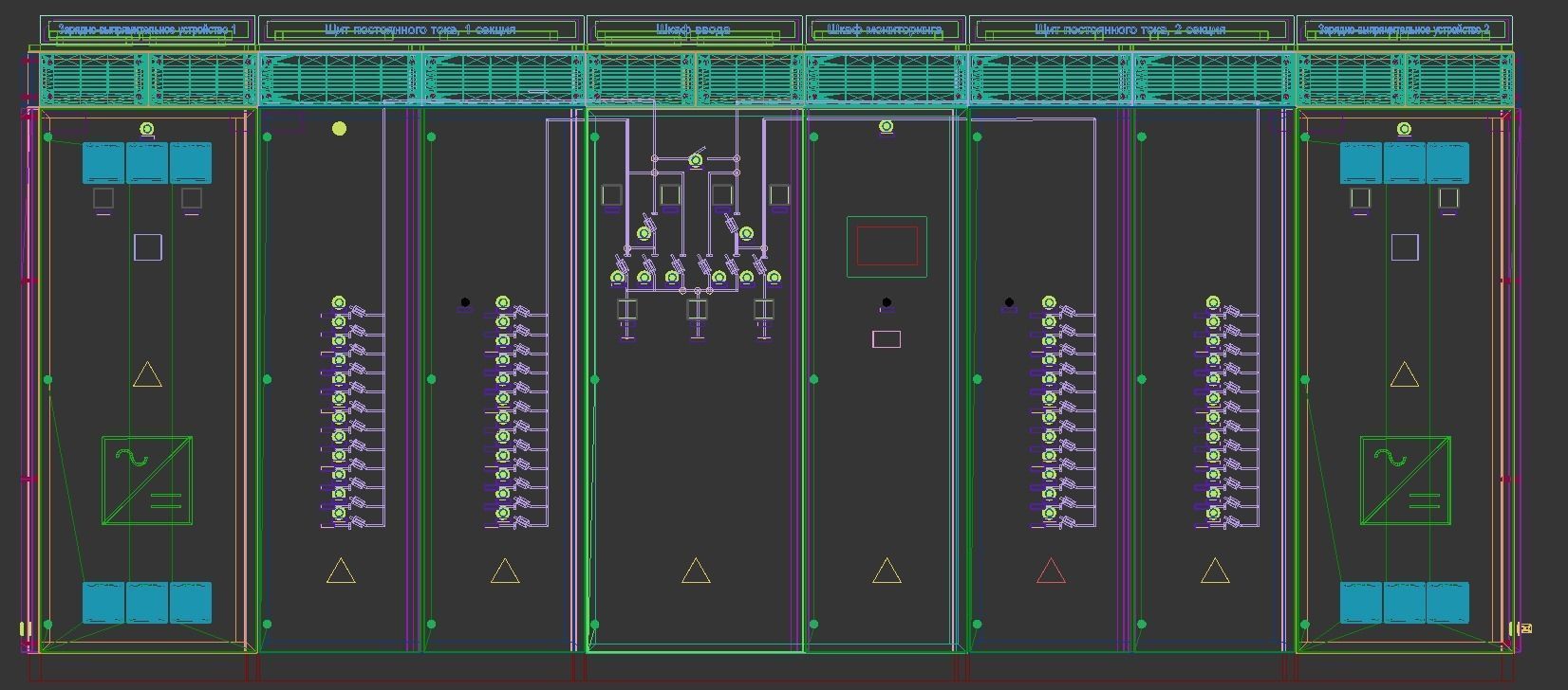 Electrical Cabinet L type - Industry DC shield 3D model_1