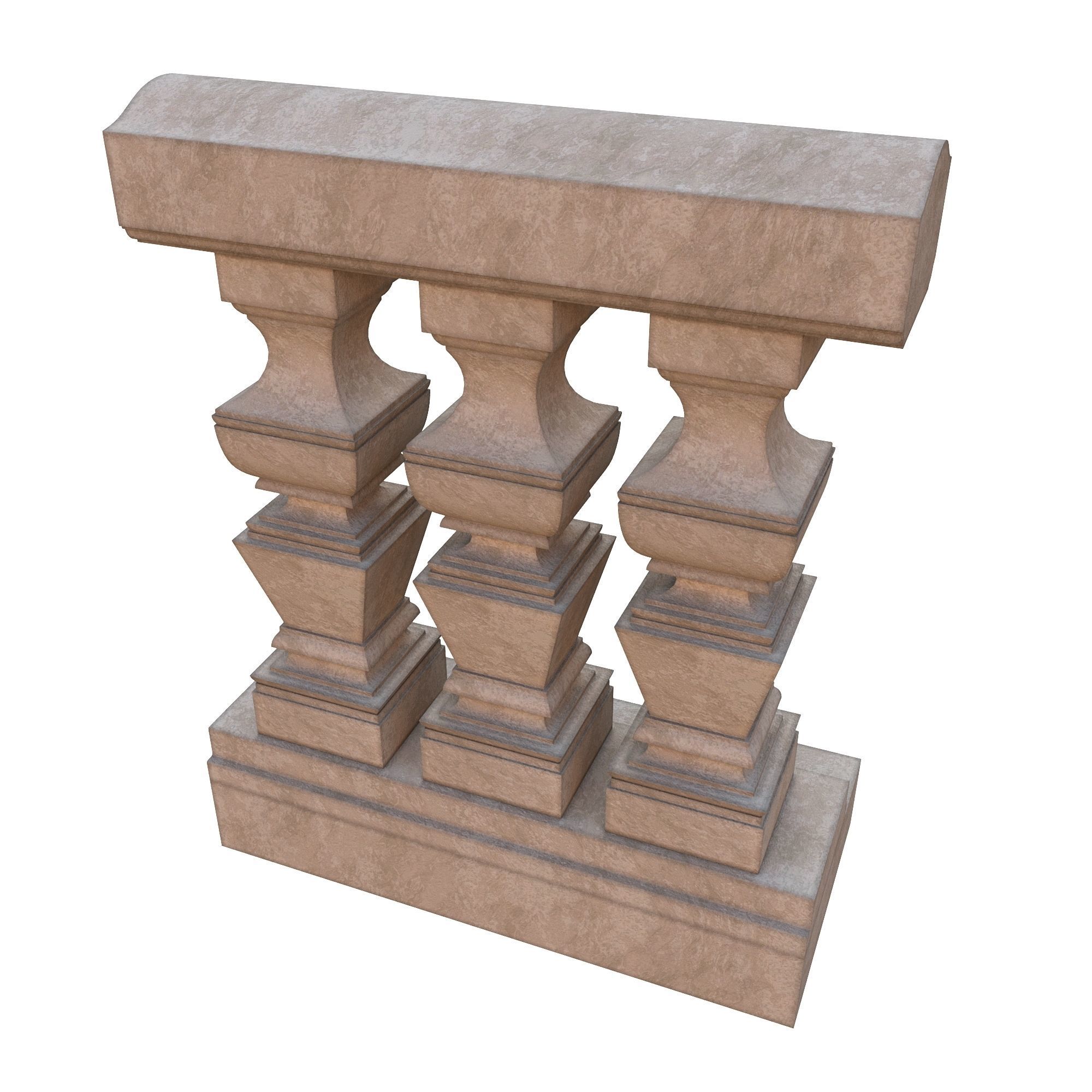 Stone balustrade 01 3D model_1