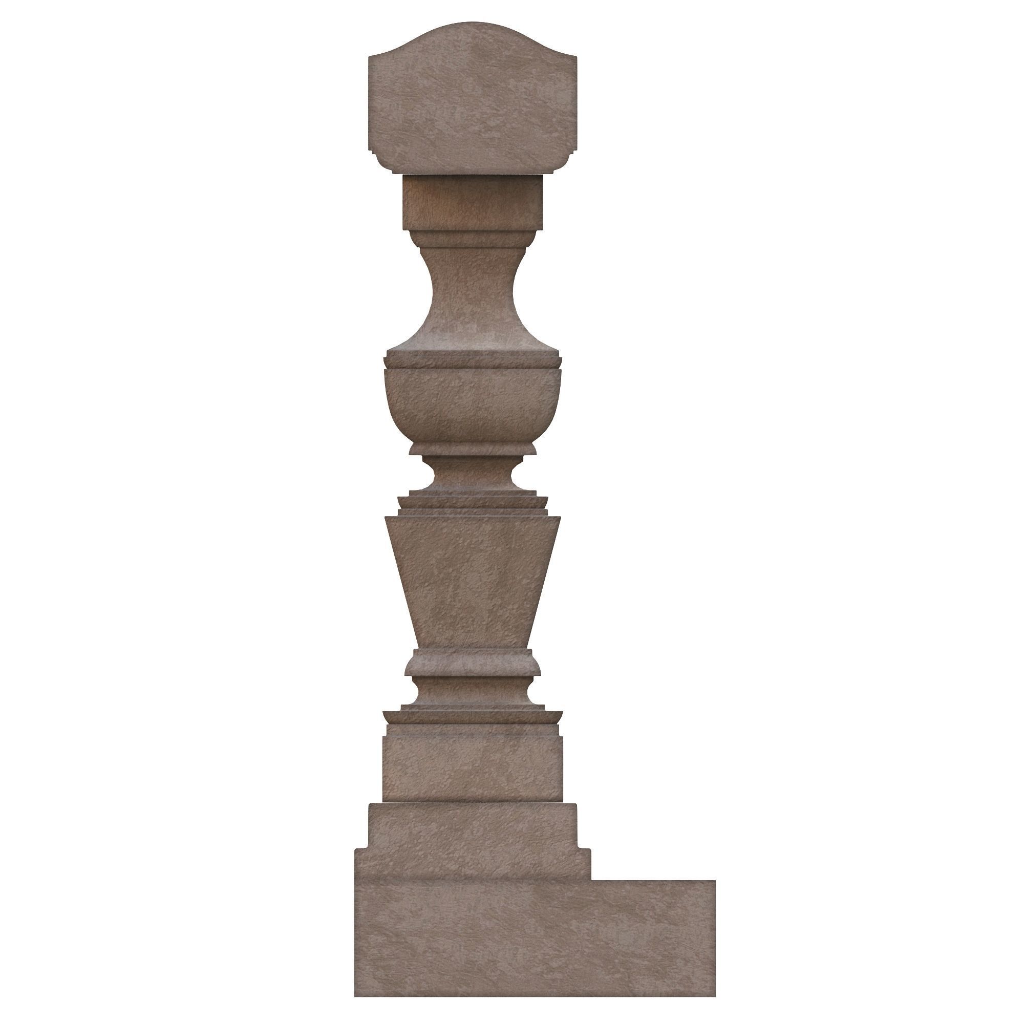Stone balustrade 01 3D model_3