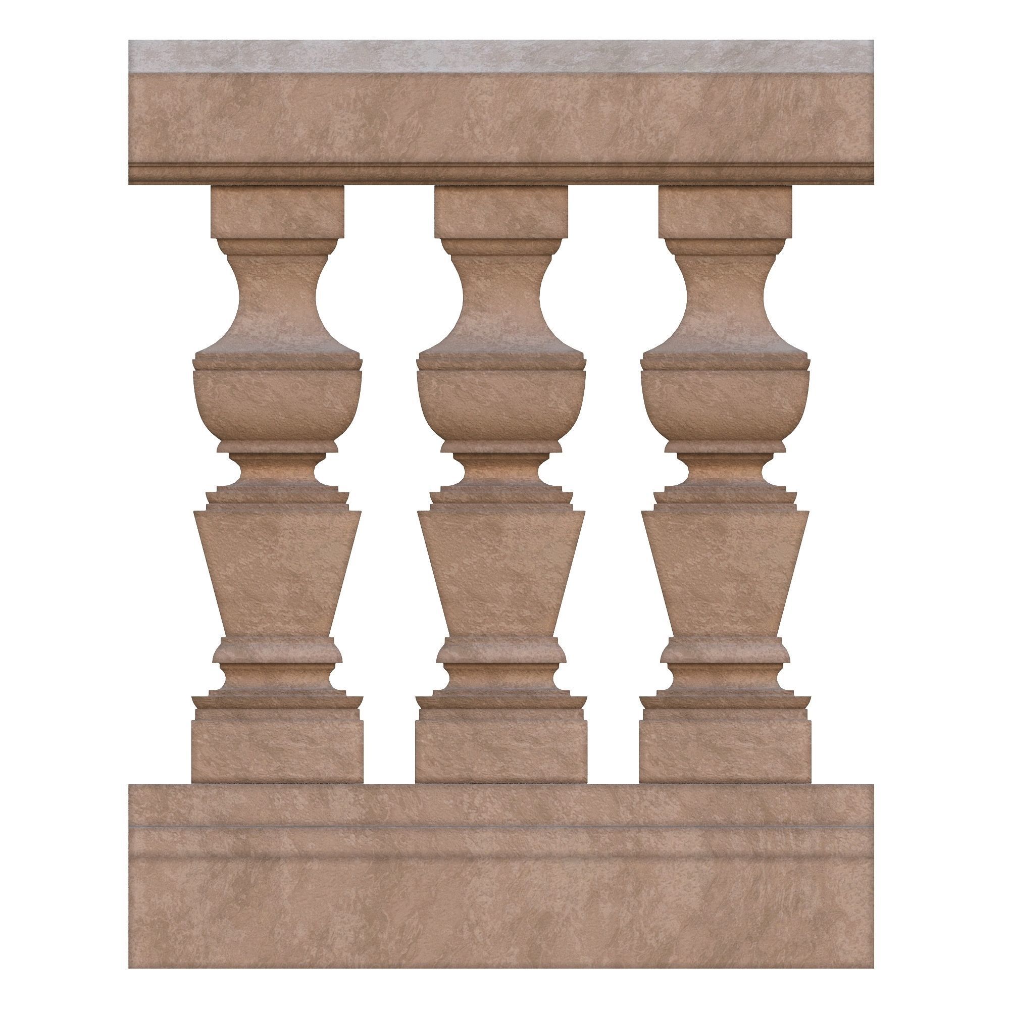 Stone balustrade 01 3D model_2