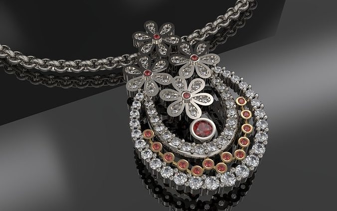 Beautiful Pendant  With Diamonds  3D print model