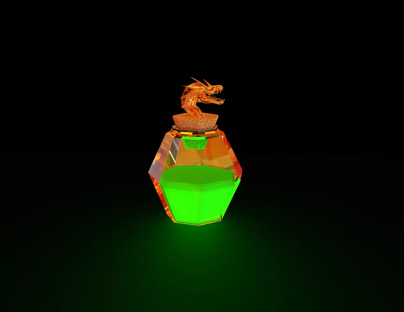 Alchemist potion glow bottle Free 3D model