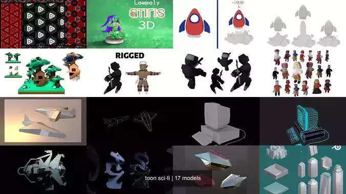 toon sci-fi 3D Model Collection