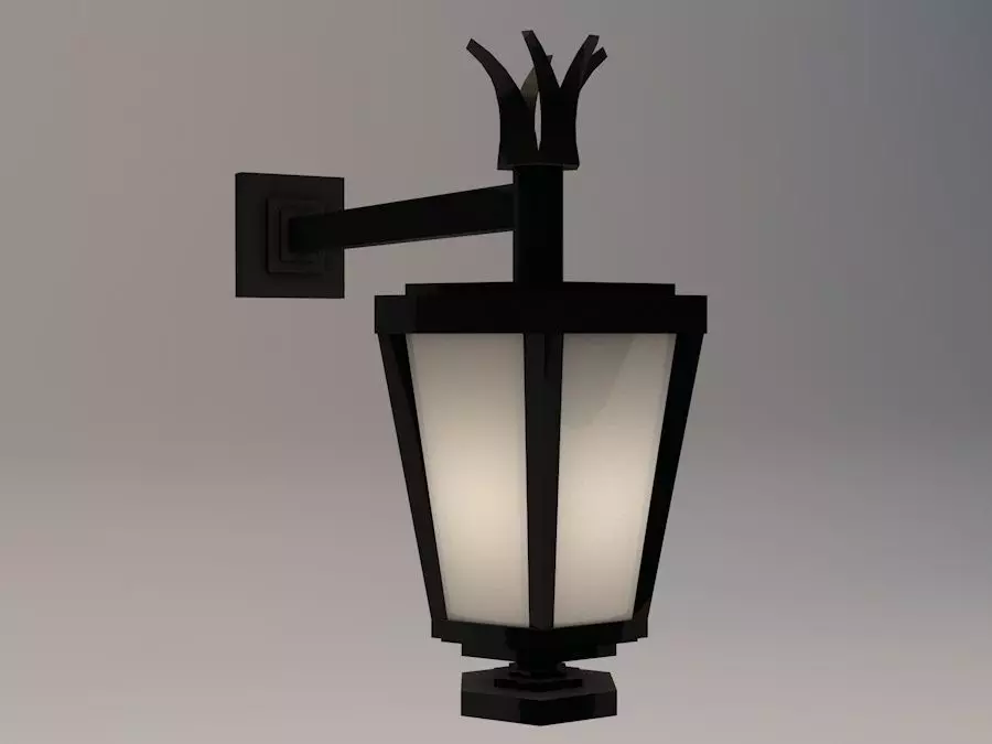 Elegant Antic Outdoor Wall Light Low Poly Low-poly 3D model
