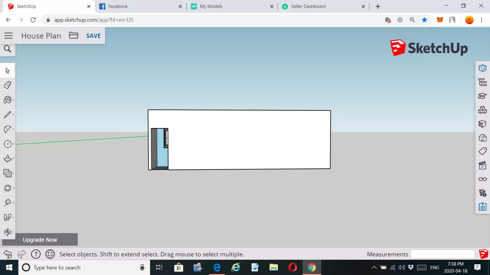 100 Sq meter House Plan 3D print model_0