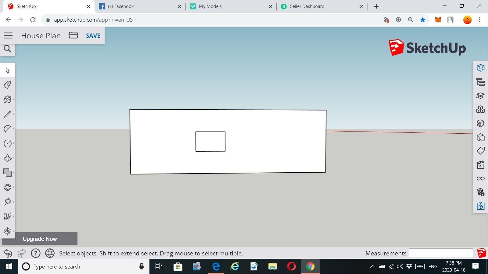 100 Sq meter House Plan 3D print model_1