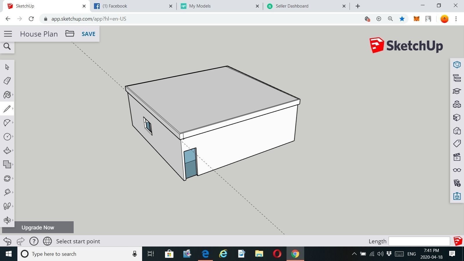100 Sq meter House Plan 3D print model_8