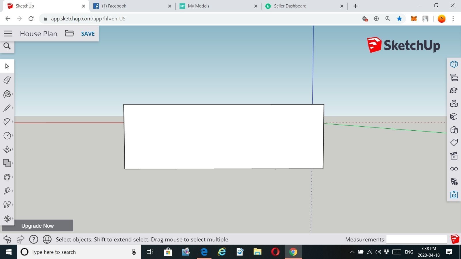 100 Sq meter House Plan 3D print model_2