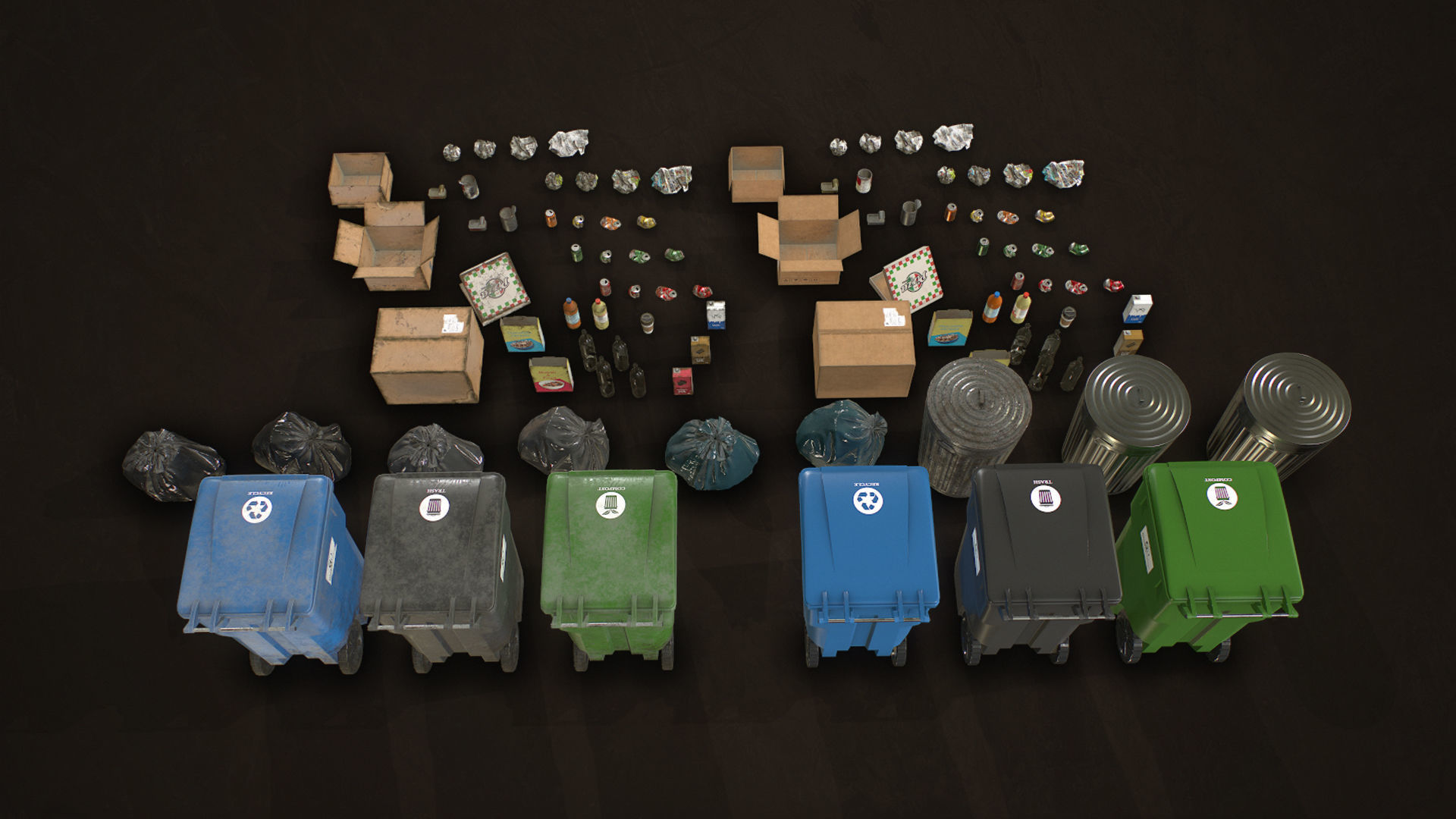 Urban Trash Pack Vol 2 Low-poly 3D model_12