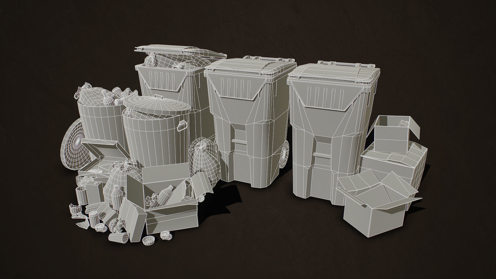 Urban Trash Pack Vol 2 Low-poly 3D model_14