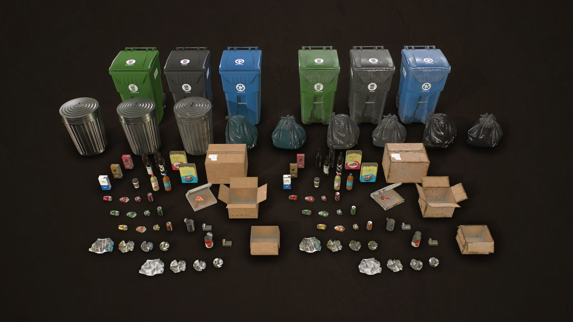 Urban Trash Pack Vol 2 Low-poly 3D model_8