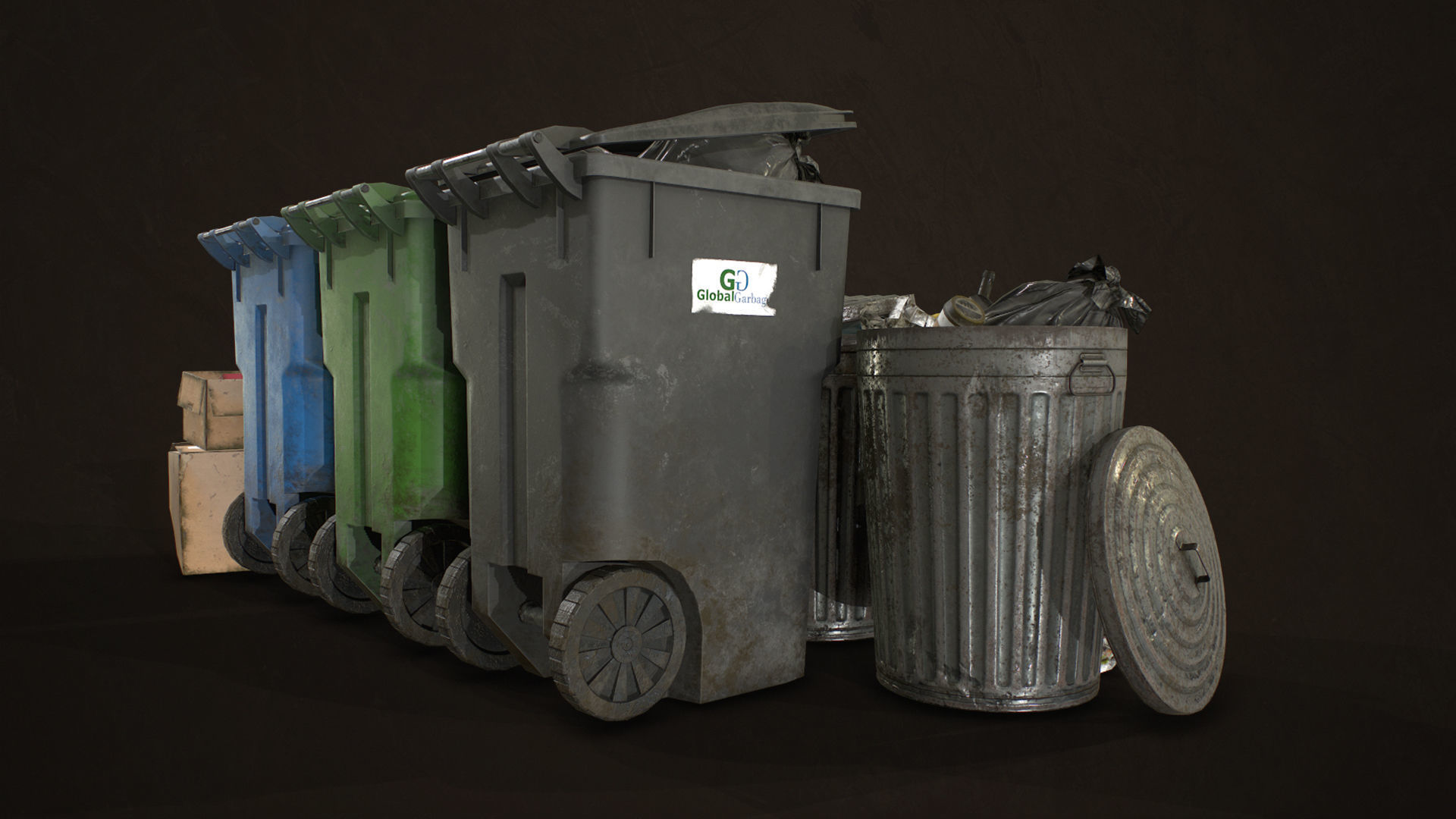 Urban Trash Pack Vol 2 Low-poly 3D model_3